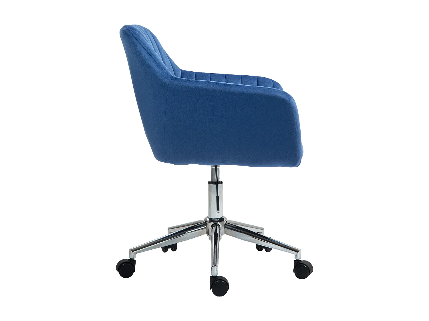 Chaise de bureau SVITA OLIVER, réglable en hauteur, revêtement en velours bleu