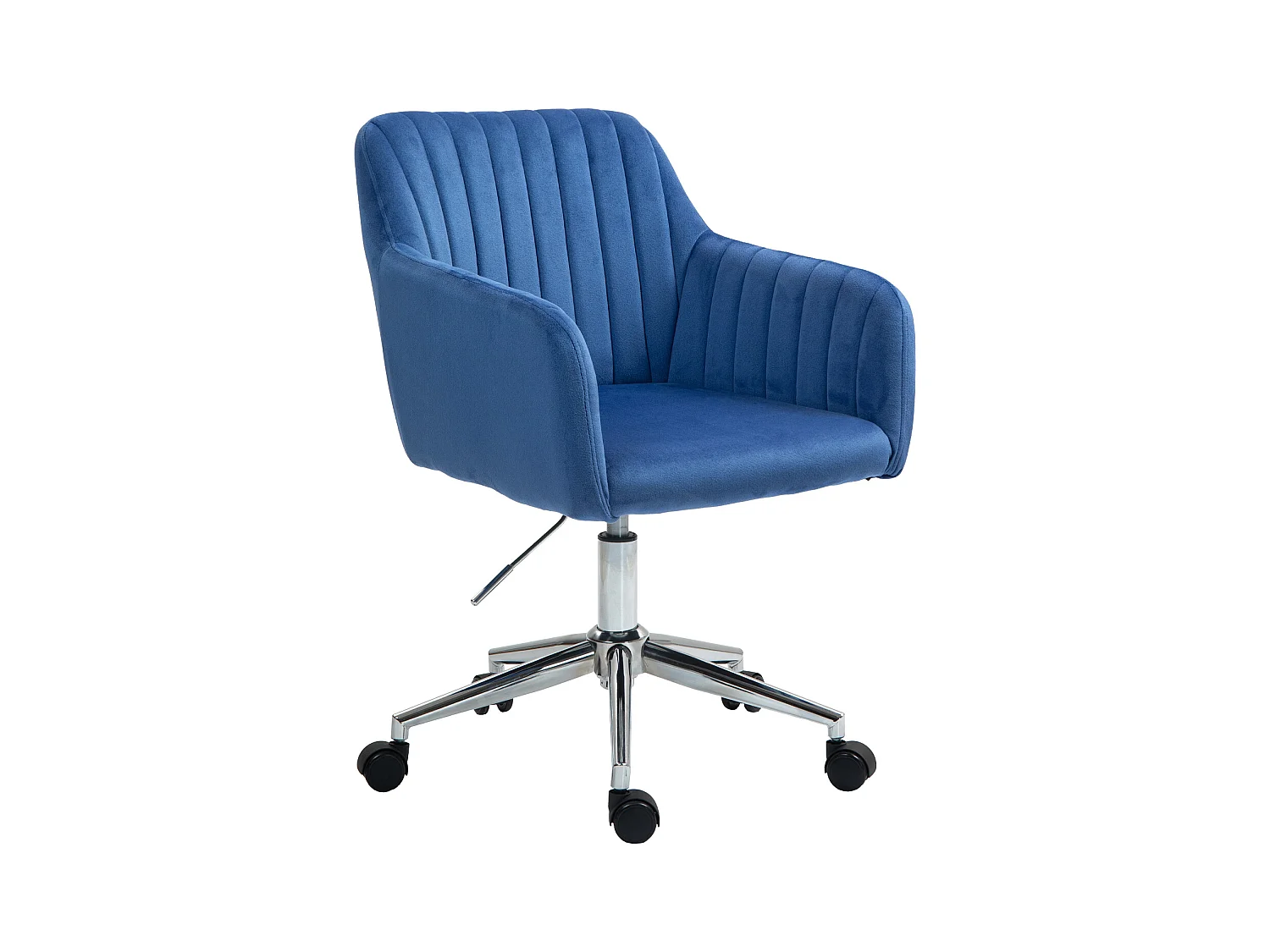 Chaise de bureau SVITA OLIVER, réglable en hauteur, revêtement en velours bleu