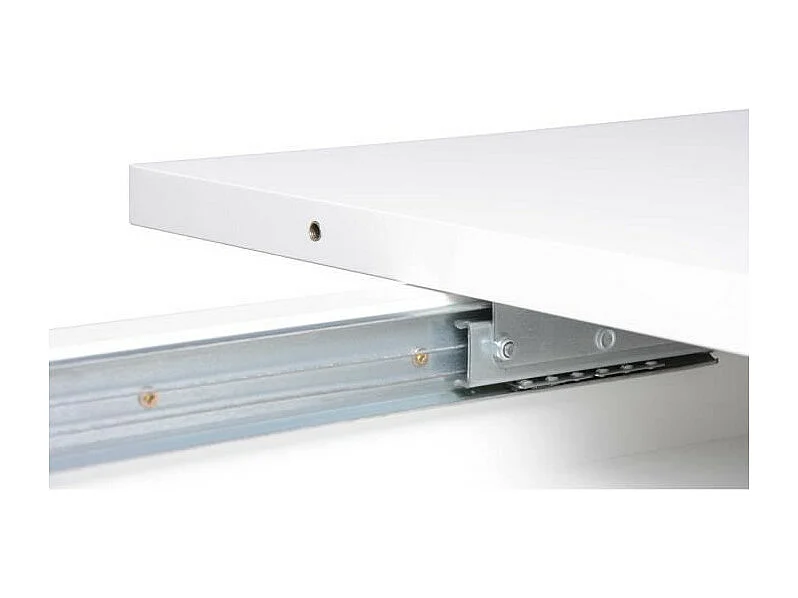 Table extensible 6-8 personnes - Rectangulaire - Panneaux de particules - Mantova - Blanc et alu - L 160- 200 x P90 x H75 cm