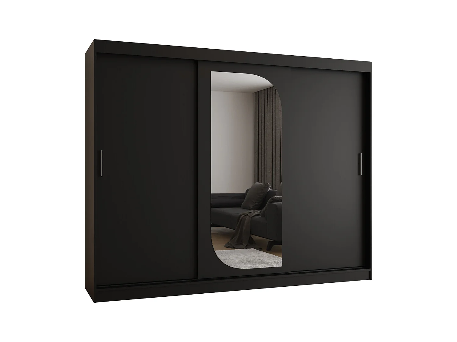 Armoire Ultra À Portes Coulissantes 200/250/62 3 portes (Noir)