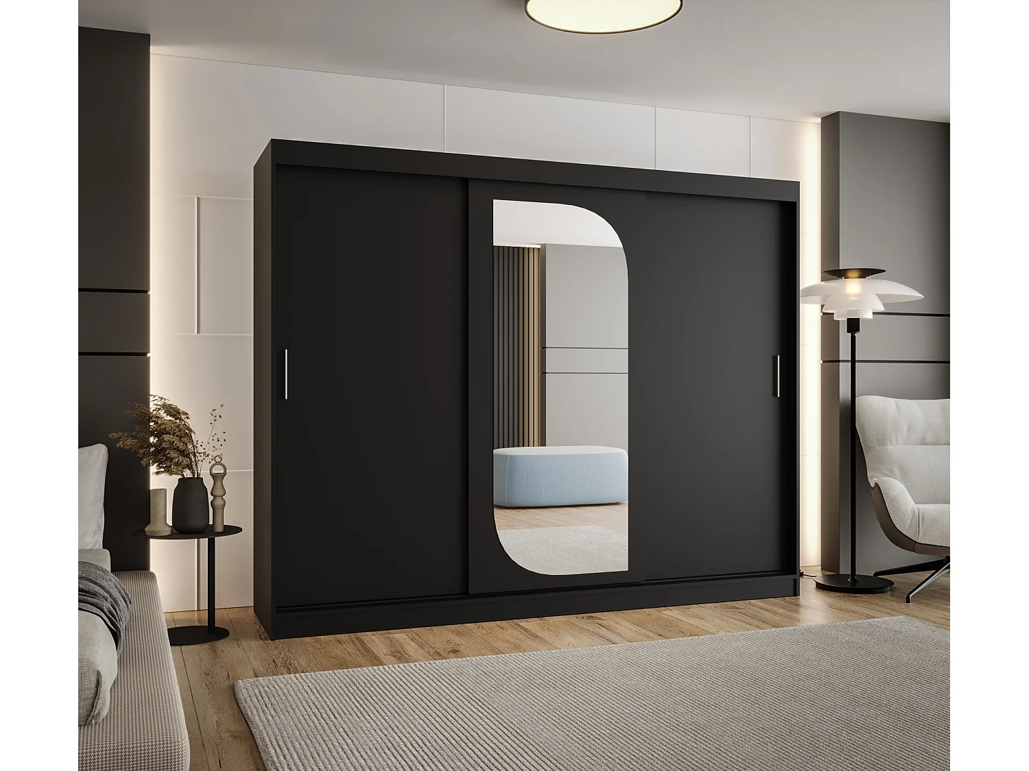 Armoire Ultra À Portes Coulissantes 200/250/62 3 portes (Noir)