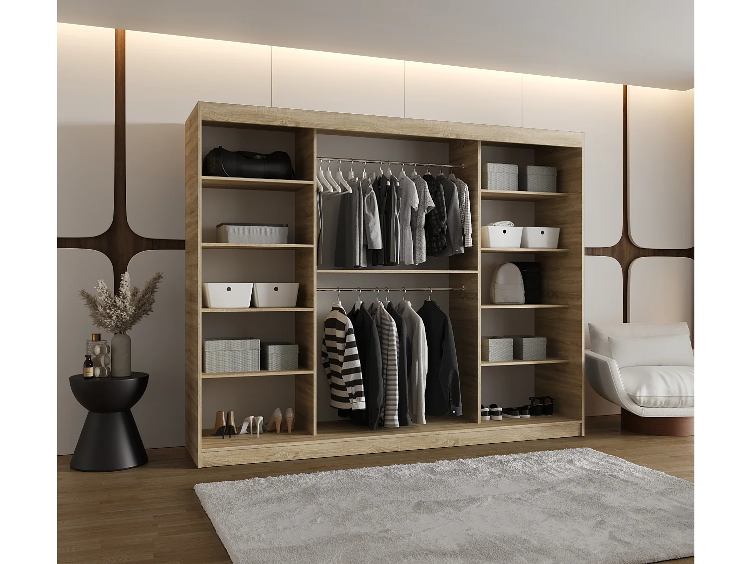 Armoire Ultra À Portes Coulissantes 200/250/62 3 portes (Sonoma)