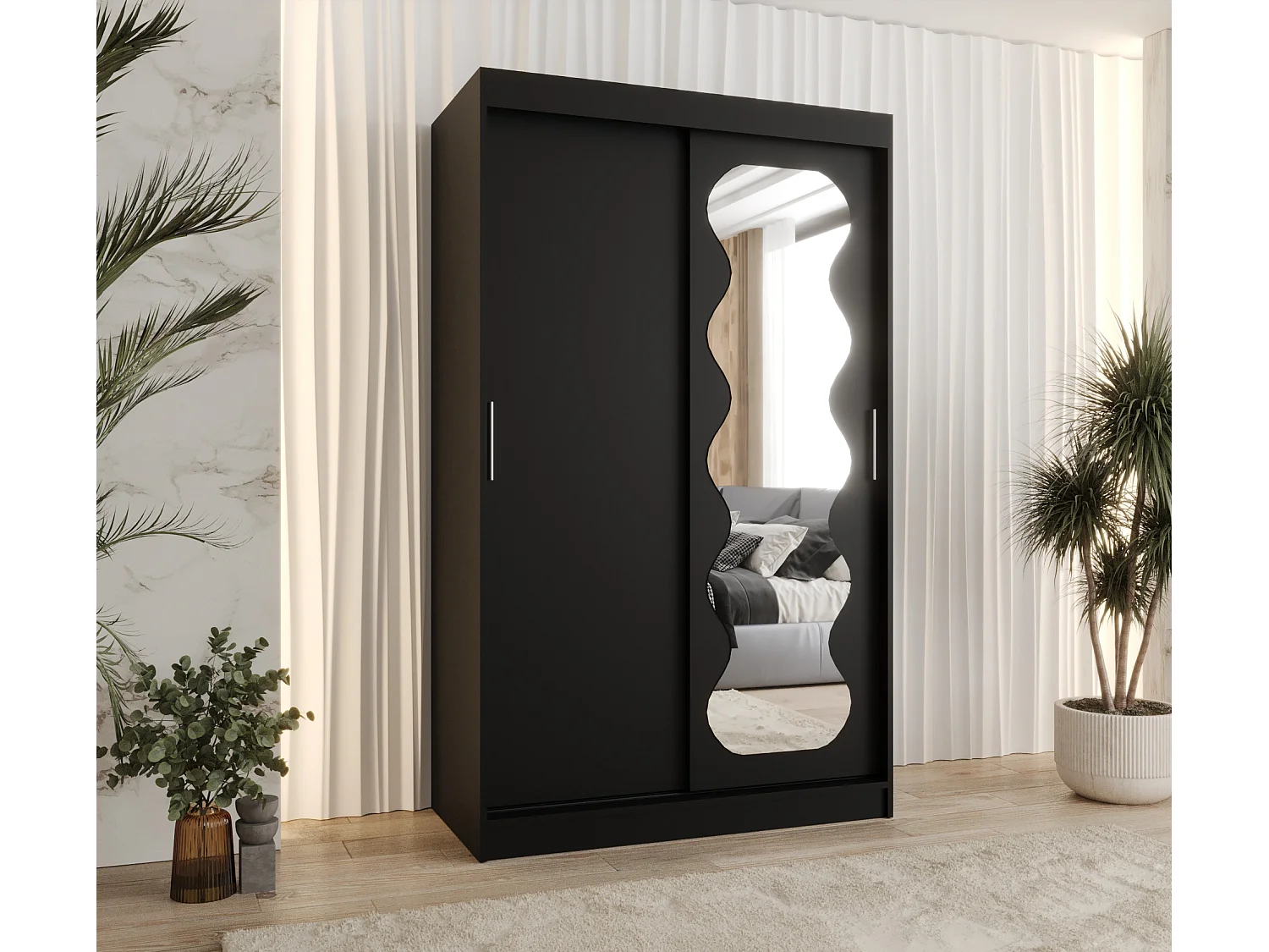 Armoire Spoti À Portes Coulissantes 200/120/62 2 portes (Noir)