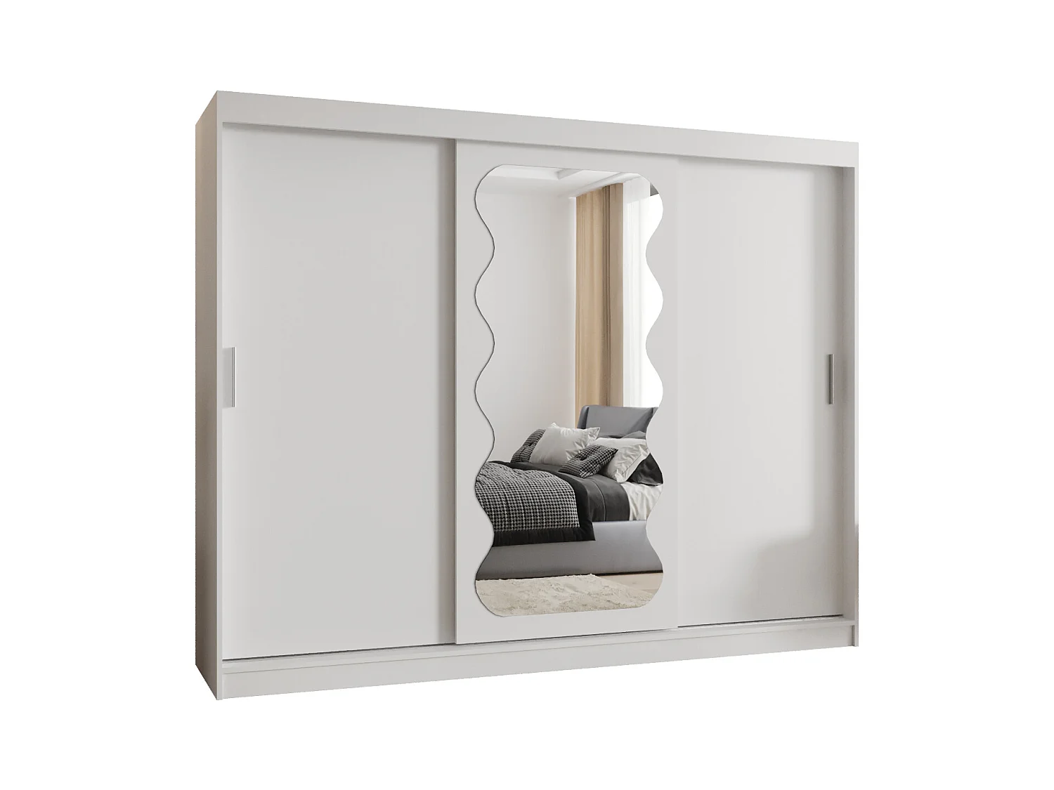 SCHWEBETÜRENSCHRANK SPOTI 200/250/62 3-Türig (Weiß)