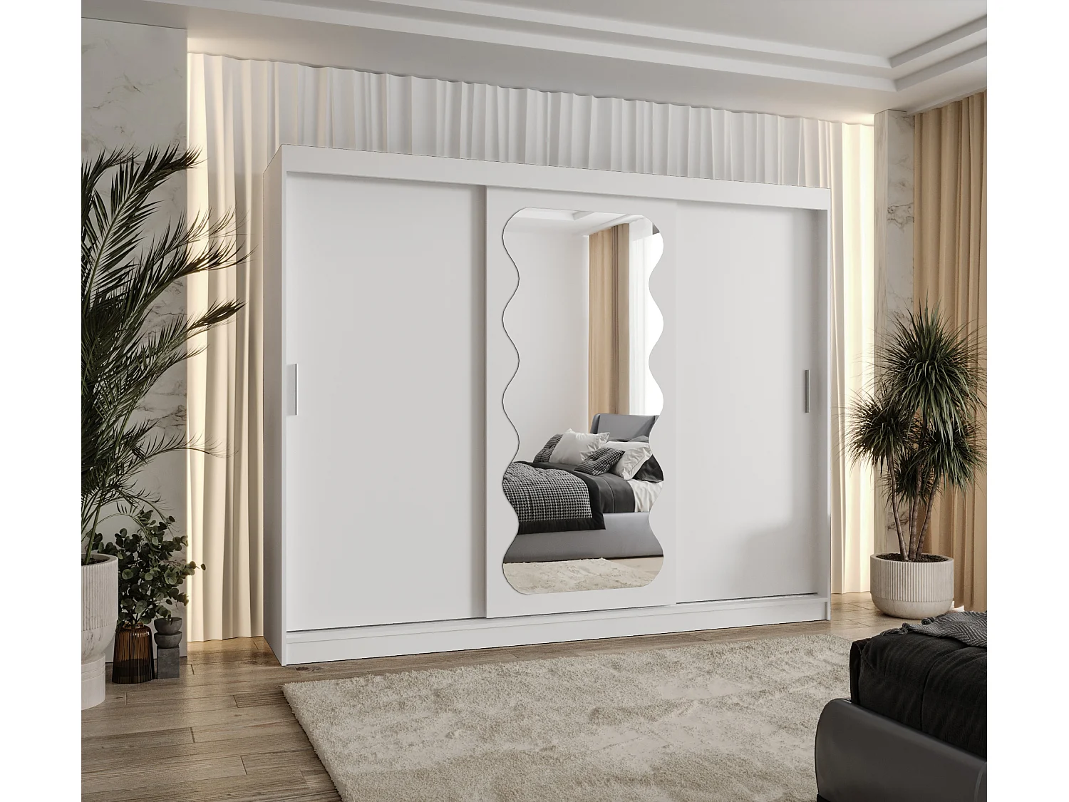 Armoire Spoti À Portes Coulissantes 200/250/62 3 portes (Blanc)