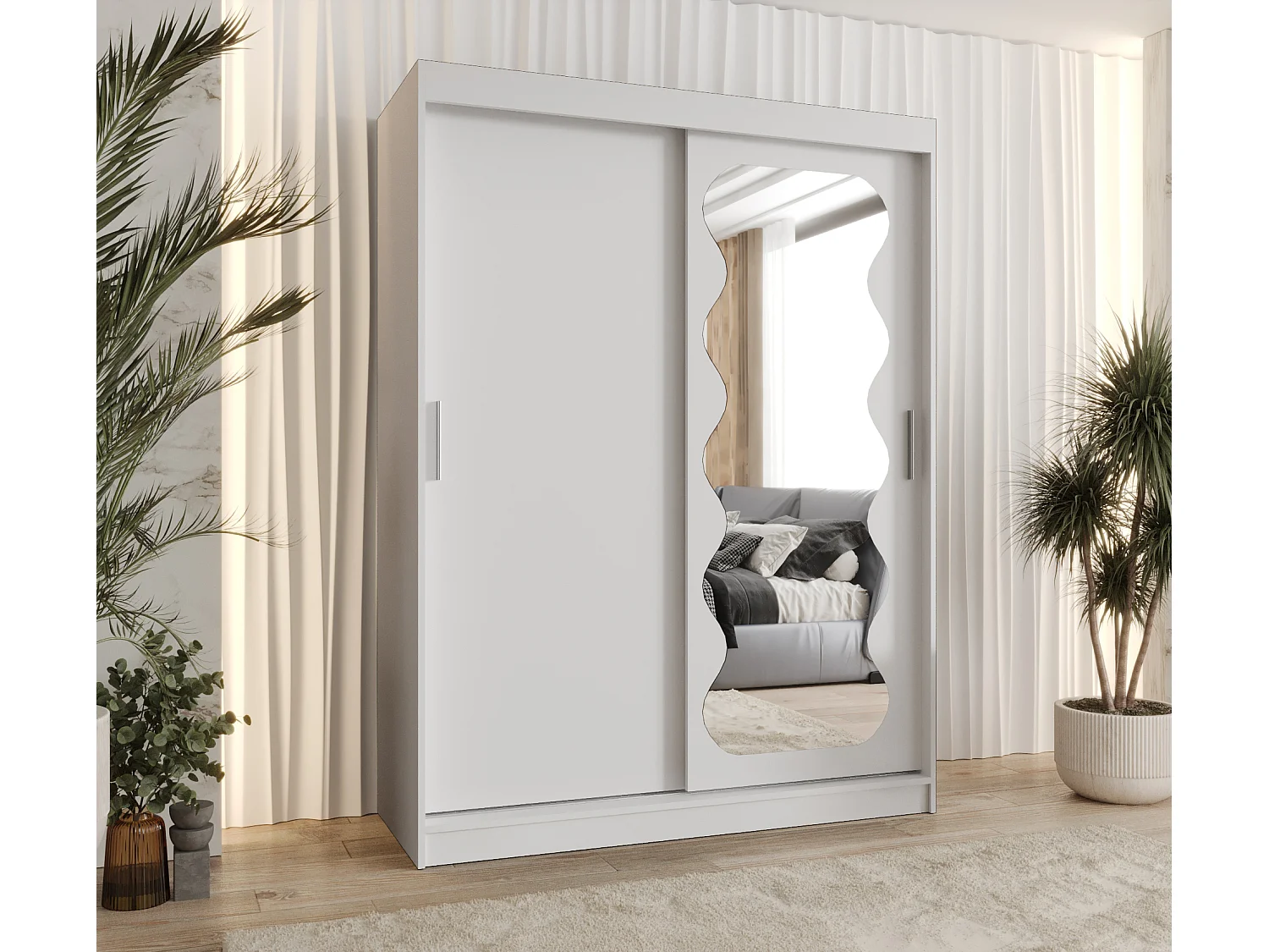 Armoire Spoti À Portes Coulissantes 200/150/62 2 portes (Blanc)