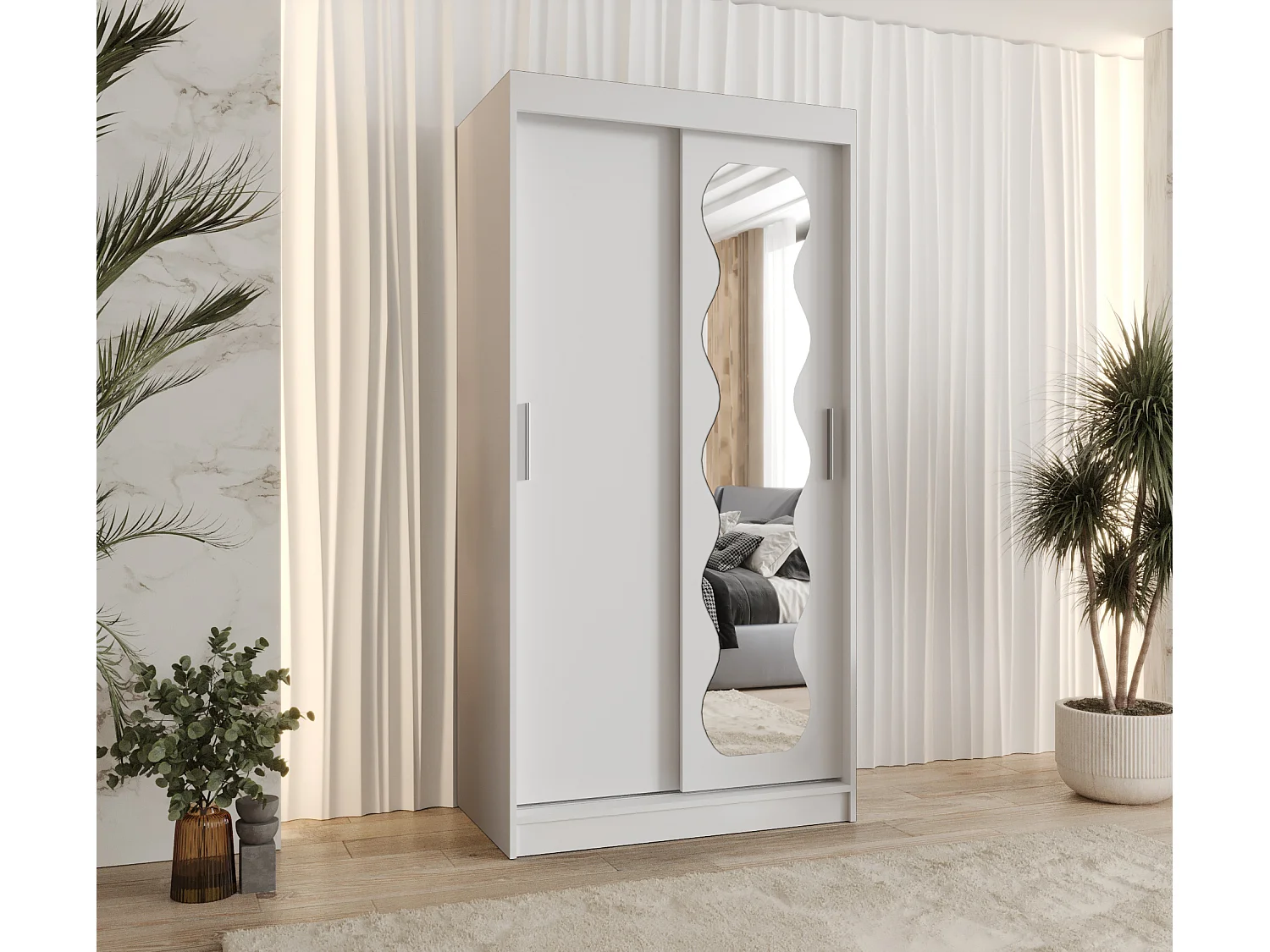 Spoti kledingkast met schuifdeuren 200/100/62 2 deuren (wit)