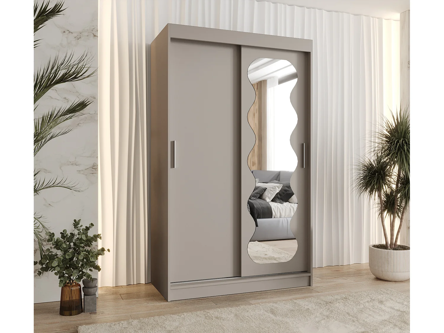 Armoire Spoti À Portes Coulissantes 200/120/62 2 portes (Cachemire)