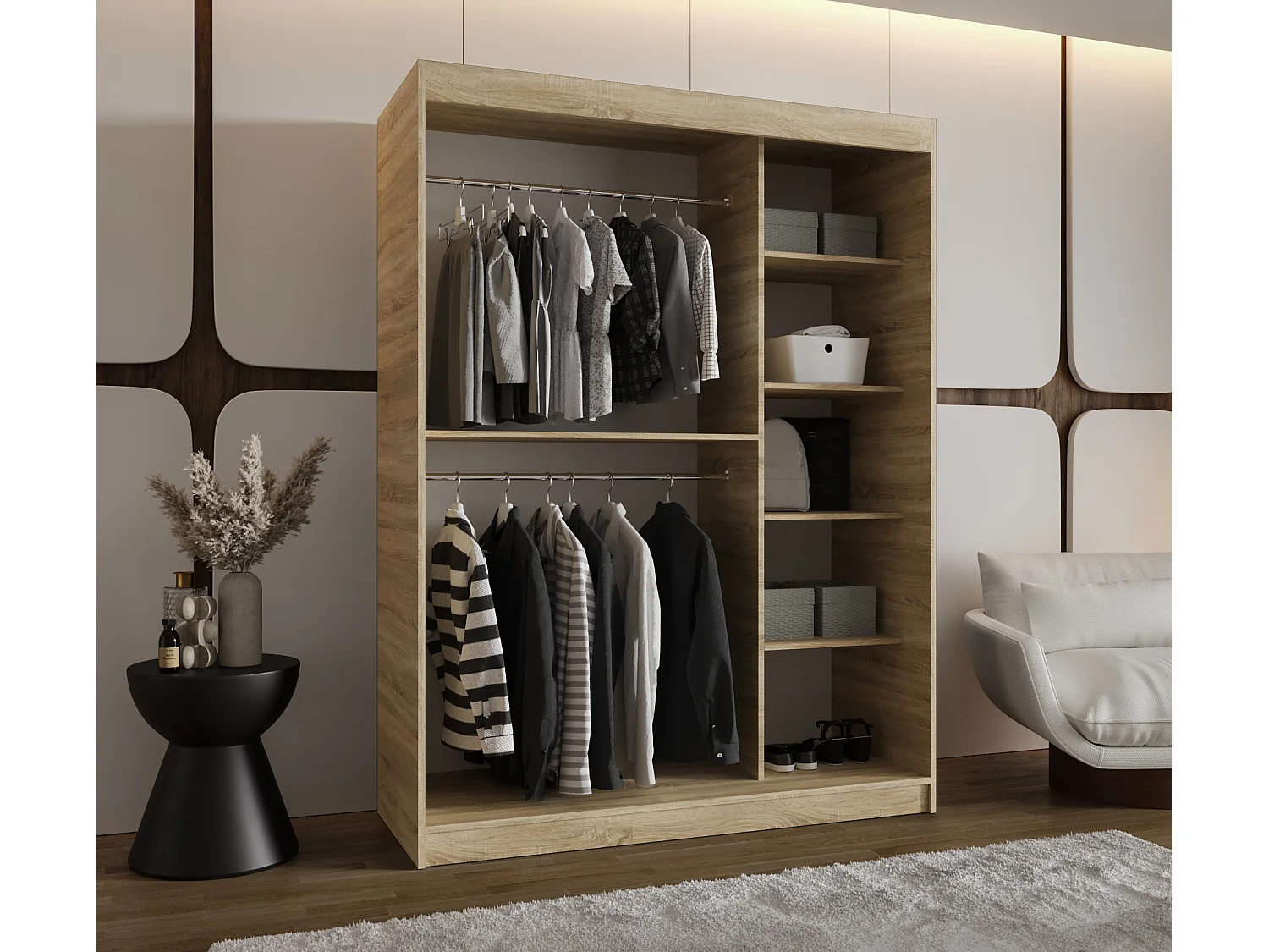 Armoire Ultra À Portes Coulissantes 200/150/62 2 portes (Sonoma)