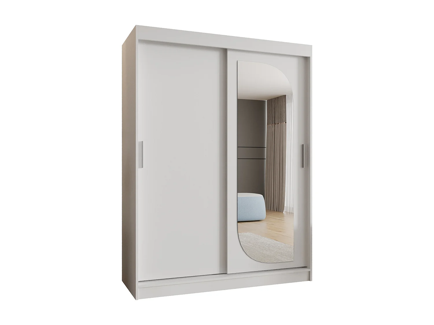 SCHWEBETÜRENSCHRANK ULTRA 200/150/62 2-Türig (Weiß)