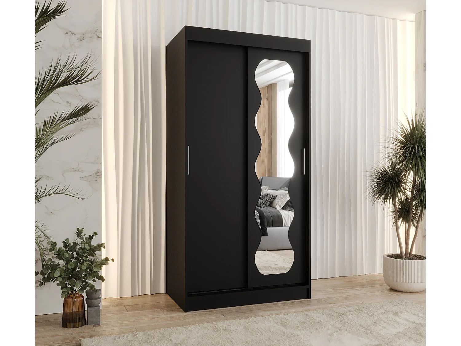 Armoire Spoti À Portes Coulissantes 200/100/62 2 portes (Noir)