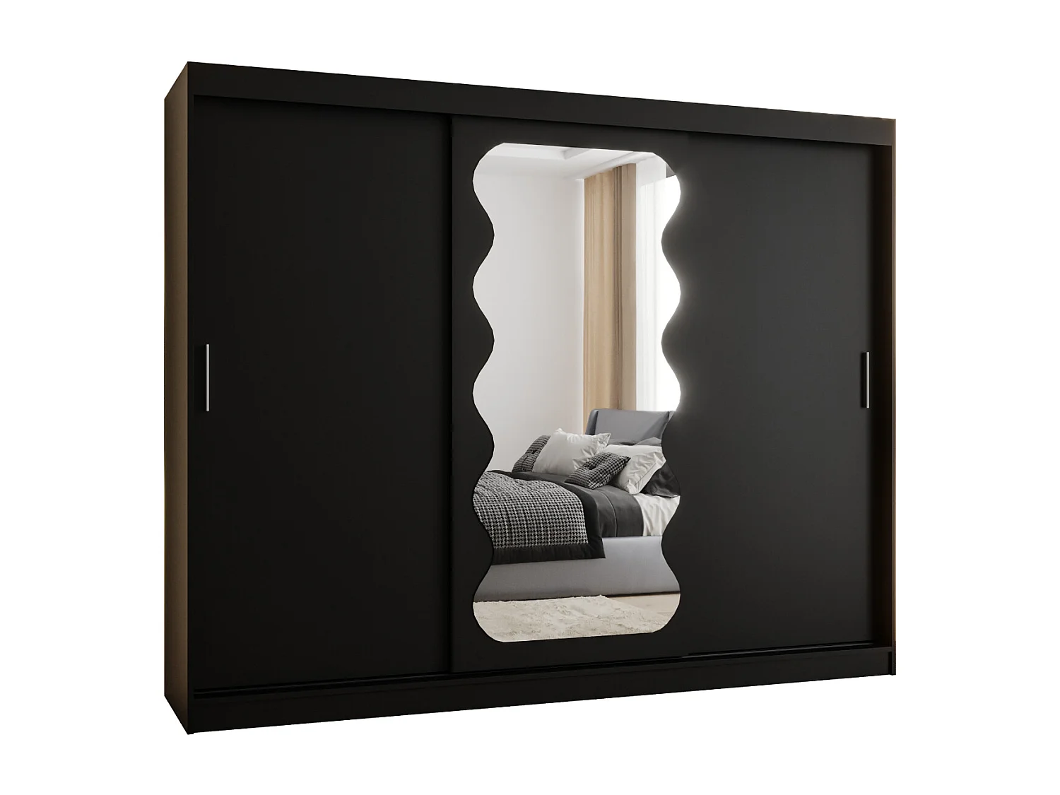 Armoire Spoti À Portes Coulissantes 200/250/62 3 portes (Noir)