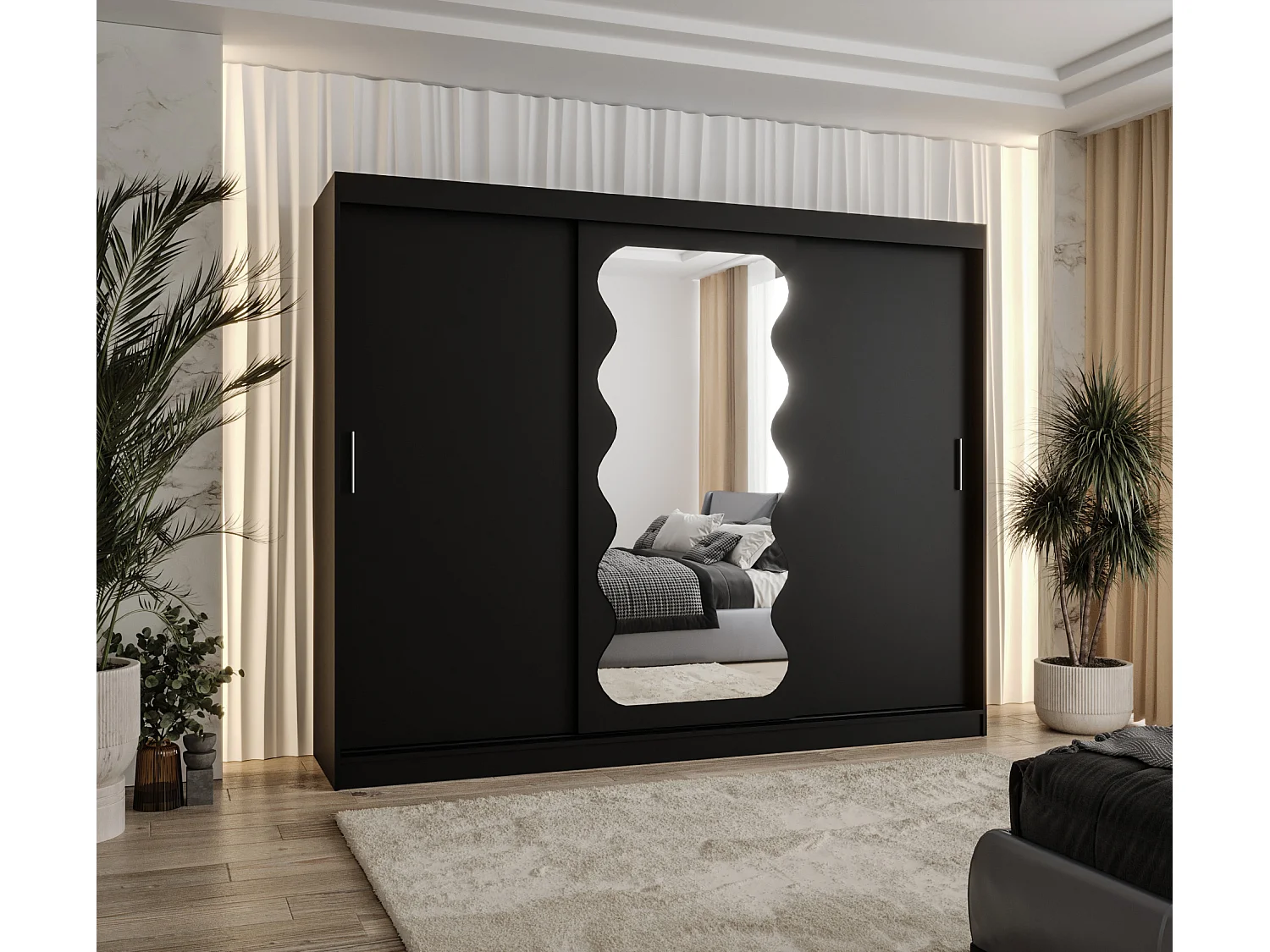 Armoire Spoti À Portes Coulissantes 200/250/62 3 portes (Noir)