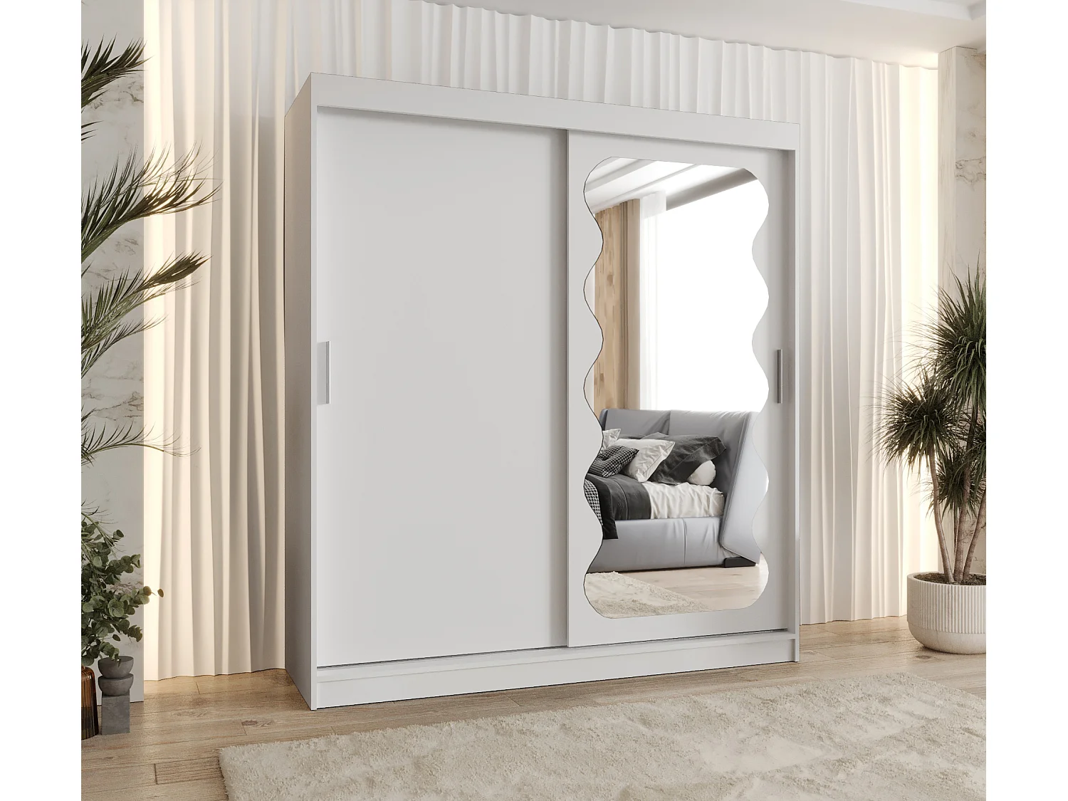 Armoire Spoti À Portes Coulissantes 200/180/62 2 portes (Blanc)