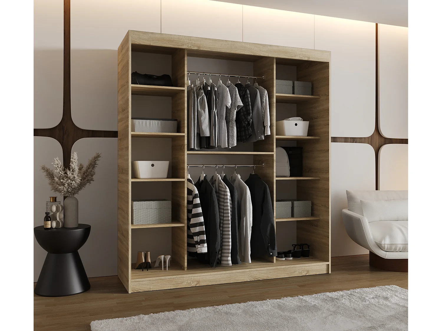 Armoire Ultra À Portes Coulissantes 200/180/62 2 portes (Sonoma)