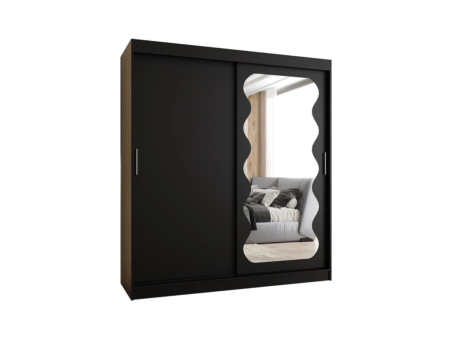 Armoire Spoti À Portes Coulissantes 200/180/62 2 portes (Noir)