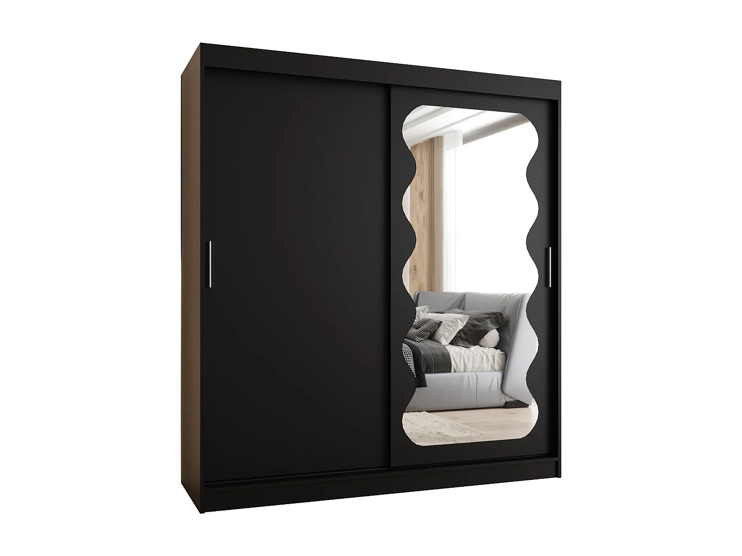 Armoire Spoti À Portes Coulissantes 200/180/62 2 portes (Noir)