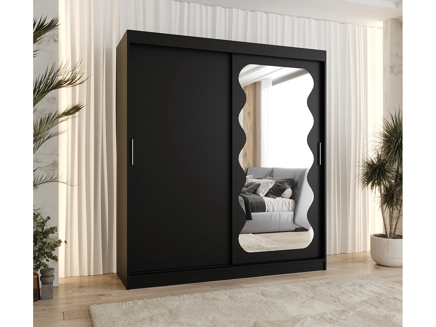 Armoire Spoti À Portes Coulissantes 200/180/62 2 portes (Noir)