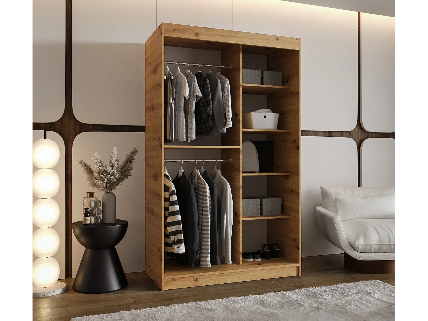 Armoire Spoti À Portes Coulissantes 200/120/62 2 portes (Artisan)