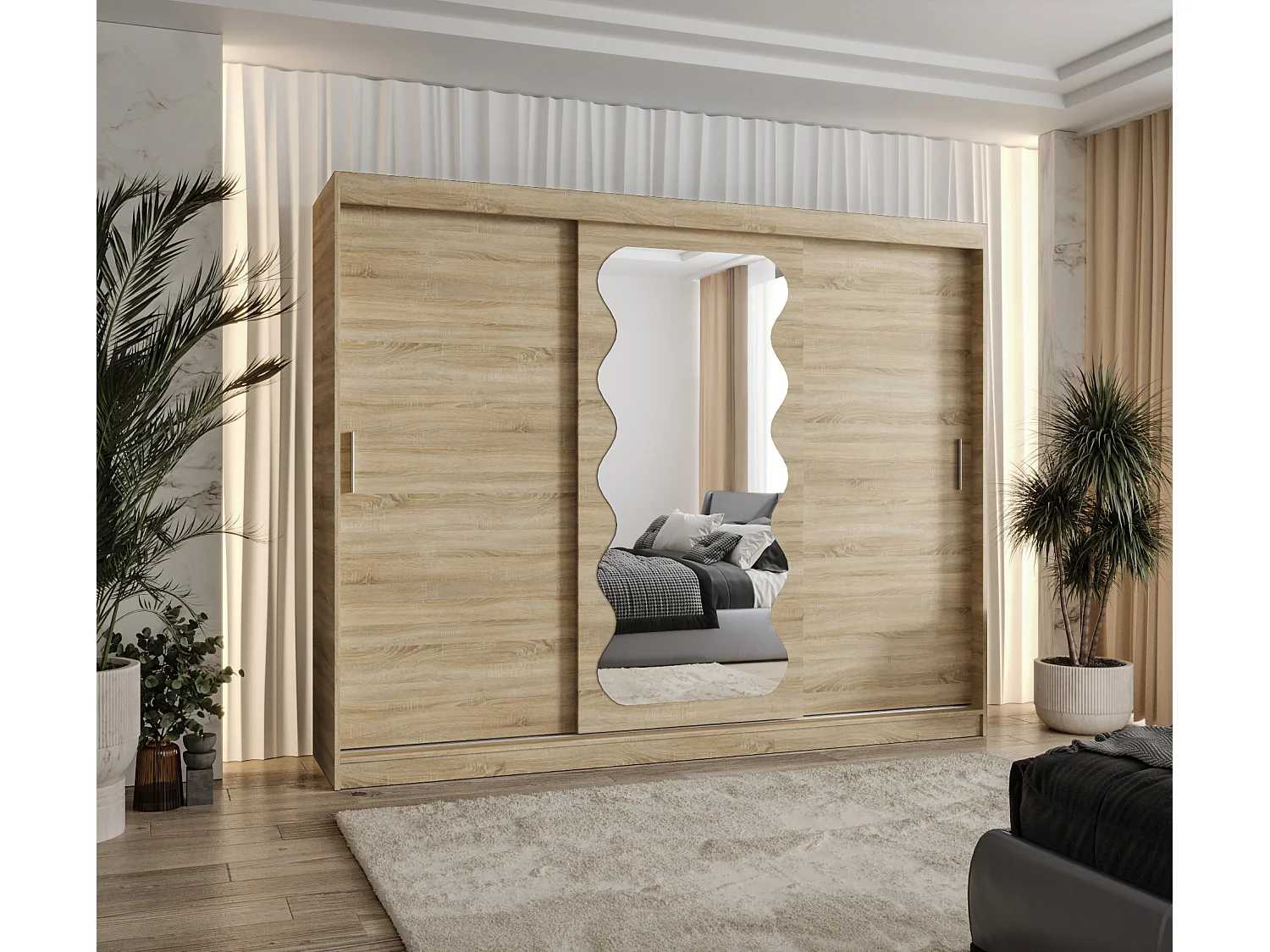 Armoire Spoti À Portes Coulissantes 200/250/62 3 portes (Sonoma)