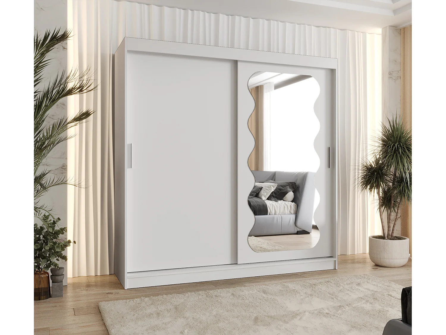 Armoire Spoti À Portes Coulissantes 200/200/62 2 portes (Blanc)