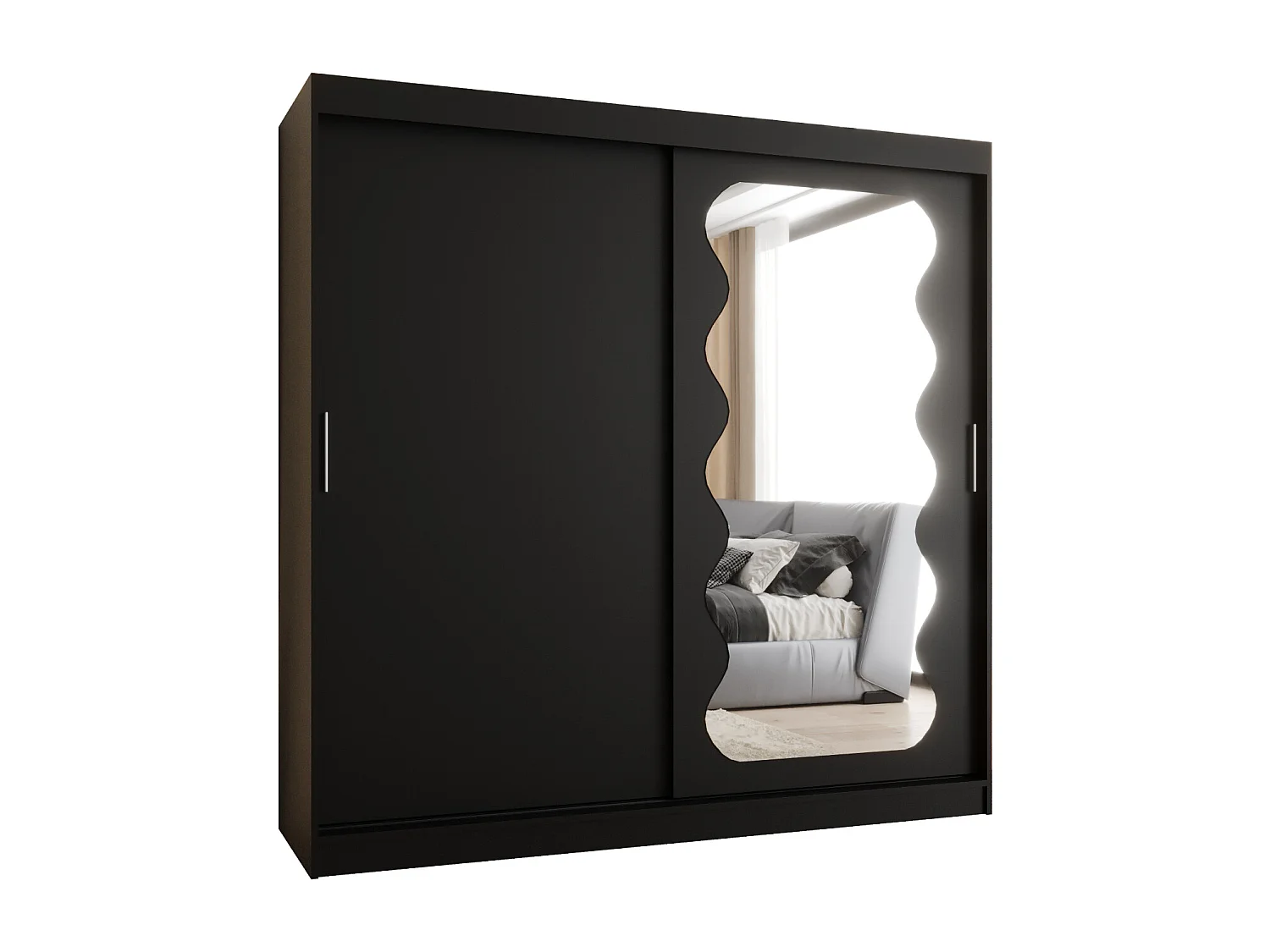 Armoire Spoti À Portes Coulissantes 200/200/62 2 portes (Noir)