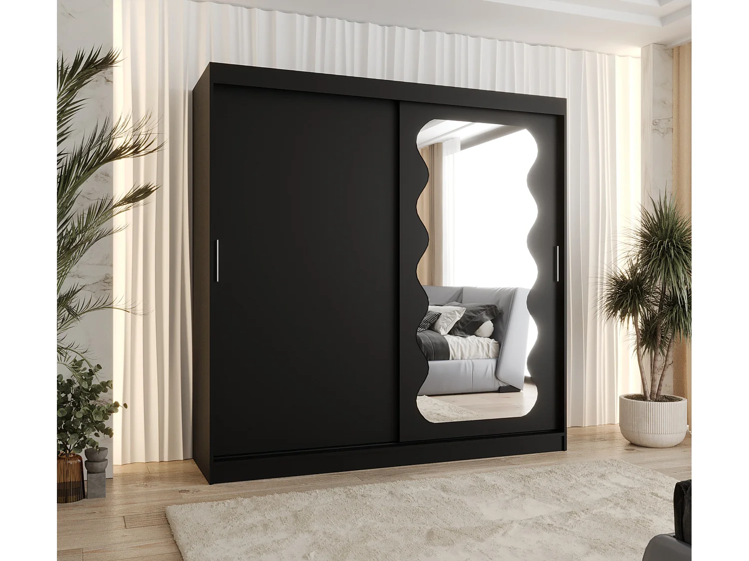 Armoire Spoti À Portes Coulissantes 200/200/62 2 portes (Noir)