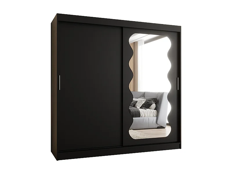 Armoire Spoti À Portes Coulissantes 200/200/62 2 portes (Noir)