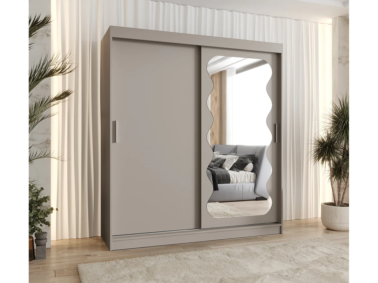 Armoire Spoti À Portes Coulissantes 200/180/62 2 portes (Cachemire)