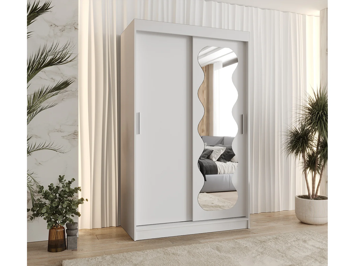 Armoire Spoti À Portes Coulissantes 200/120/62 2 portes (Blanc)