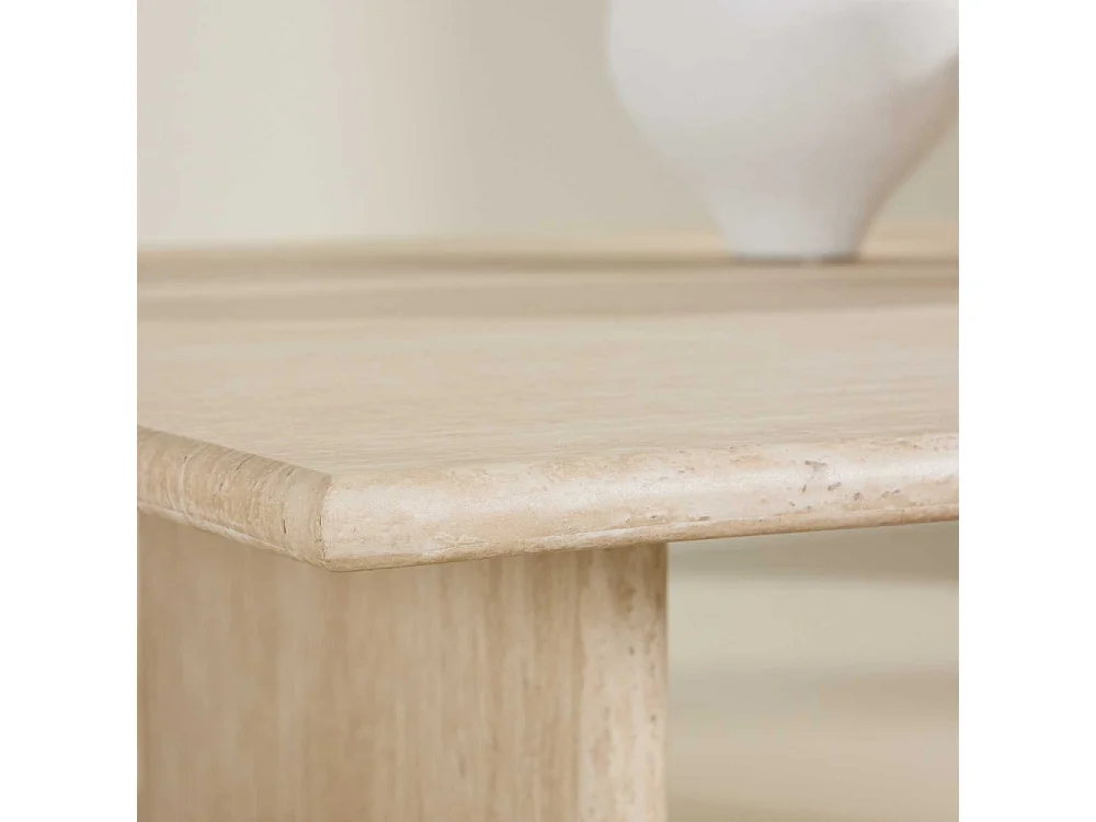 Table Basse Effet Traversin "Skagen" 120cm Beige