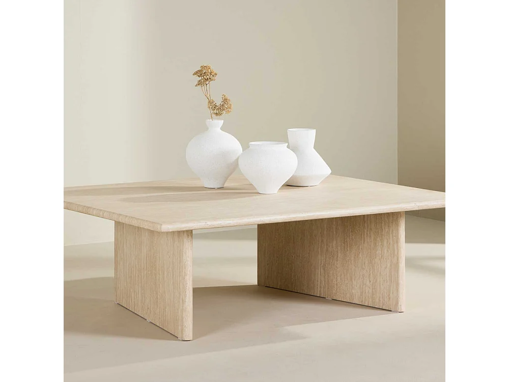 Table Basse Effet Traversin "Skagen" 120cm Beige