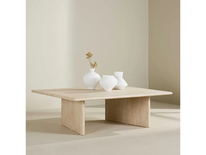 Table Basse Effet Traversin "Skagen" 120cm Beige