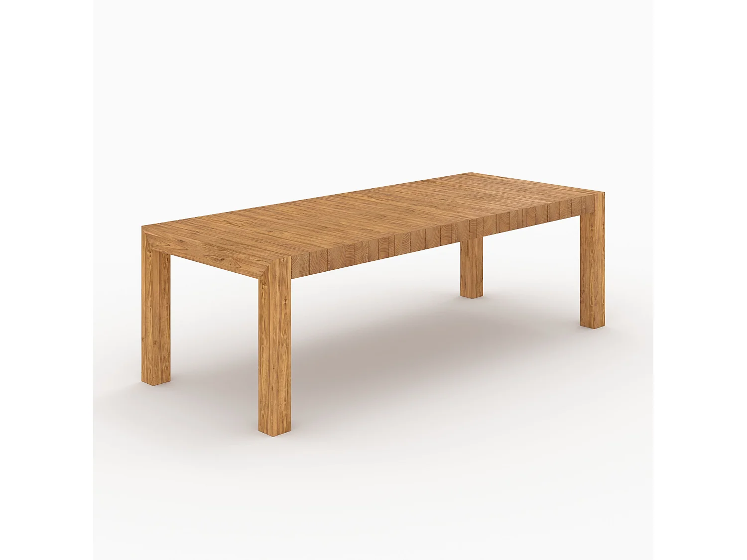 Table de jardin rectangulaire en bois de teck recyclé 10 personnes - Zia