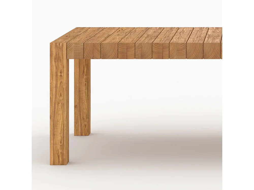 Table de jardin rectangulaire en bois de teck recyclé 10 personnes - Zia