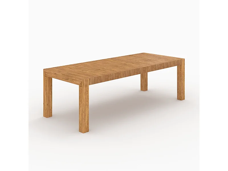 Table de jardin rectangulaire en bois de teck recyclé 10 personnes - Zia