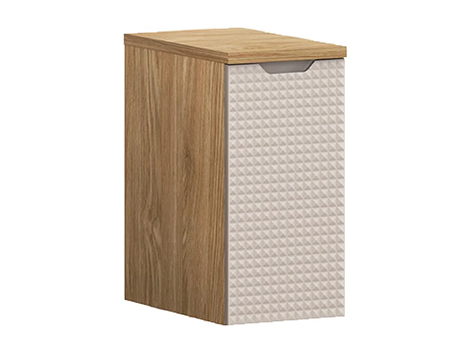 Demi-colonne 1 porte 30cm Mallory Beige et bois
