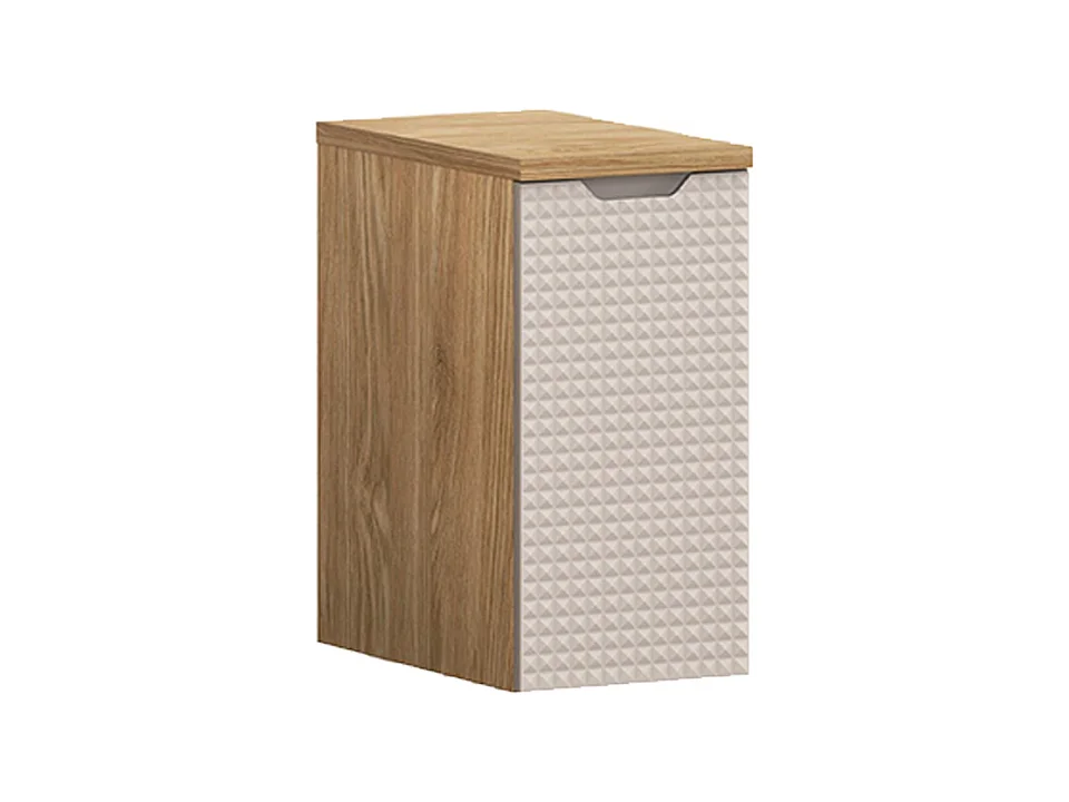 Demi-colonne 1 porte 30cm Mallory Beige et bois