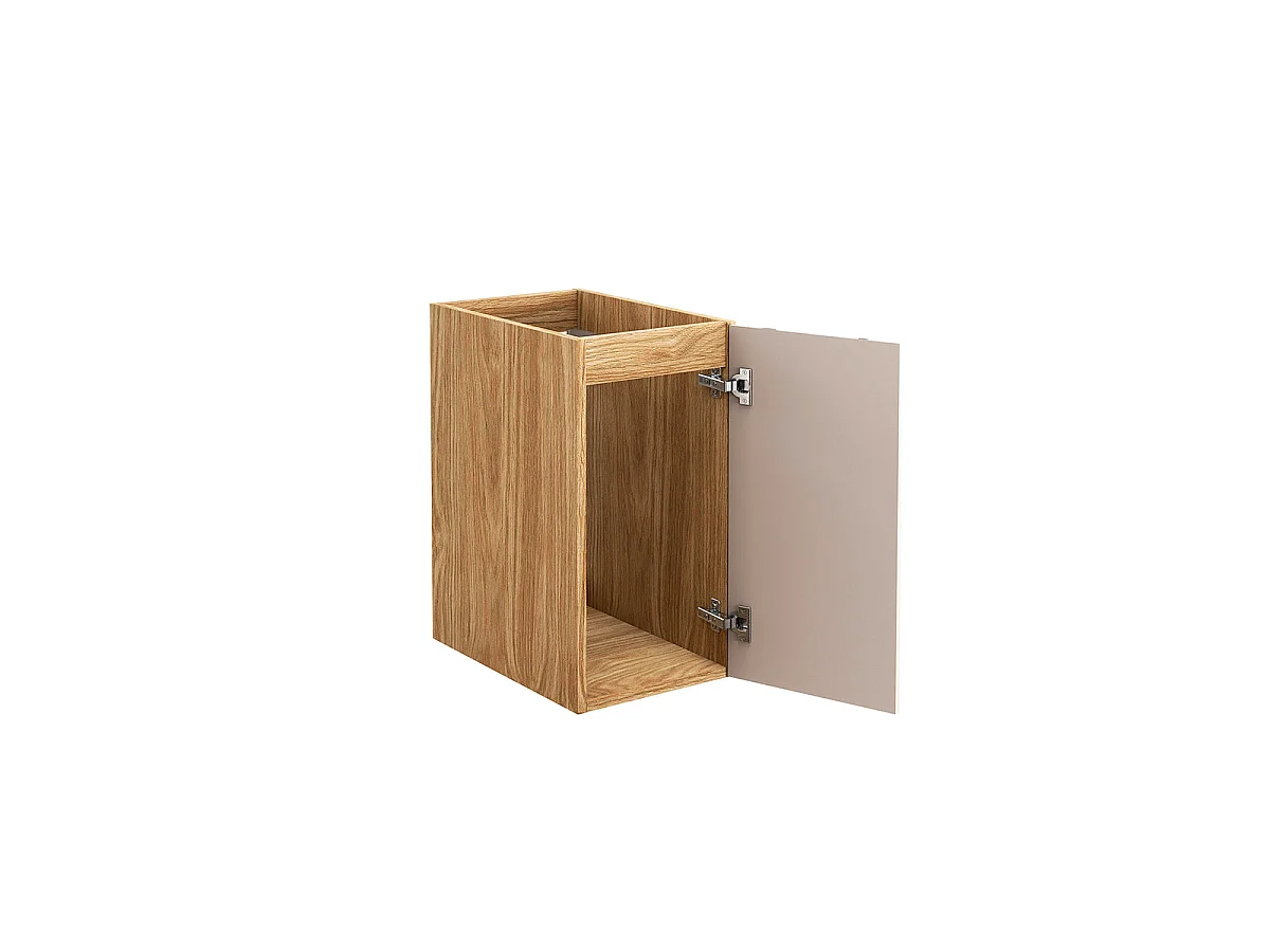 Demi-colonne 1 porte 30cm Mallory Beige et bois