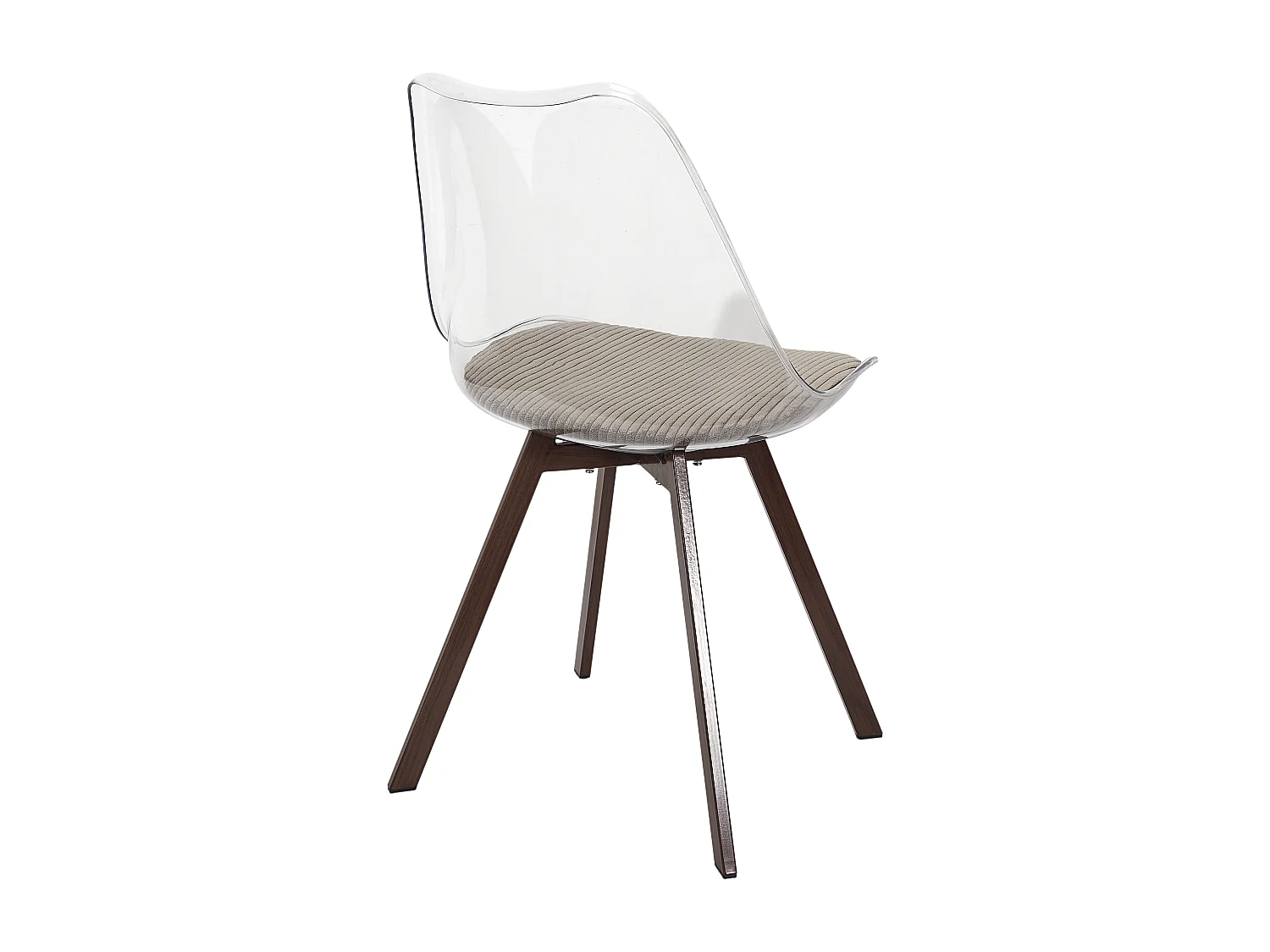 Chaise Transparente Coussin Cotele Scott Taupe - Lot De 4 Gris