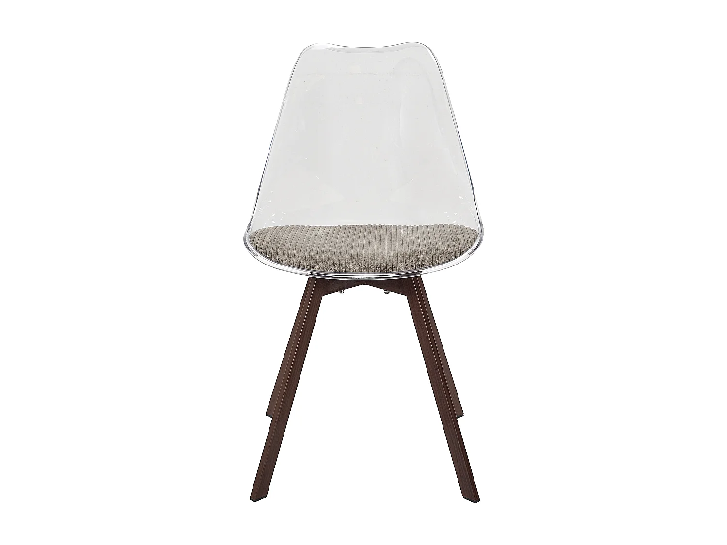 Chaise Transparente Coussin Cotele Scott Taupe - Lot De 4 Gris