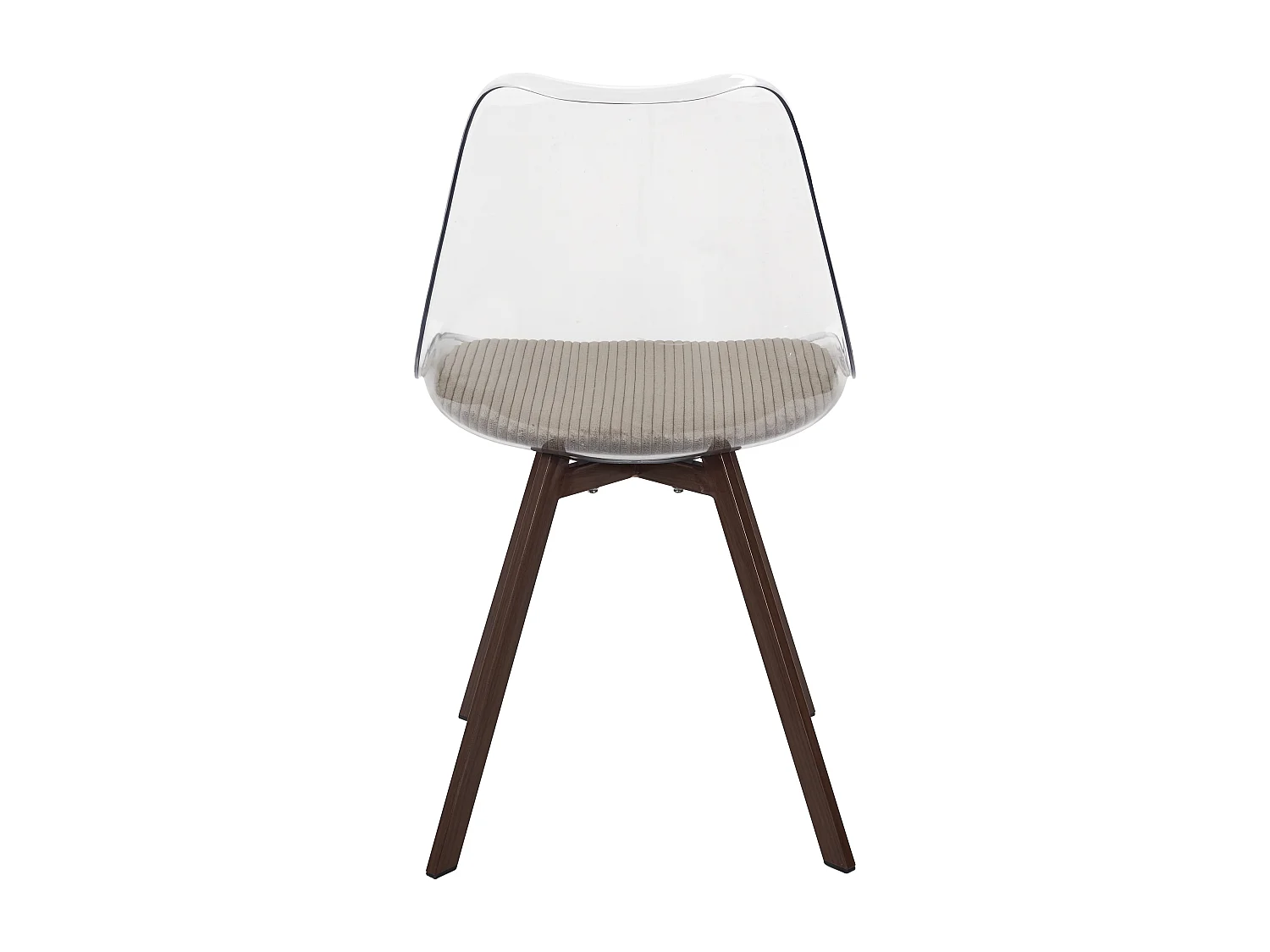 Chaise Transparente Coussin Cotele Scott Taupe - Lot De 4 Gris