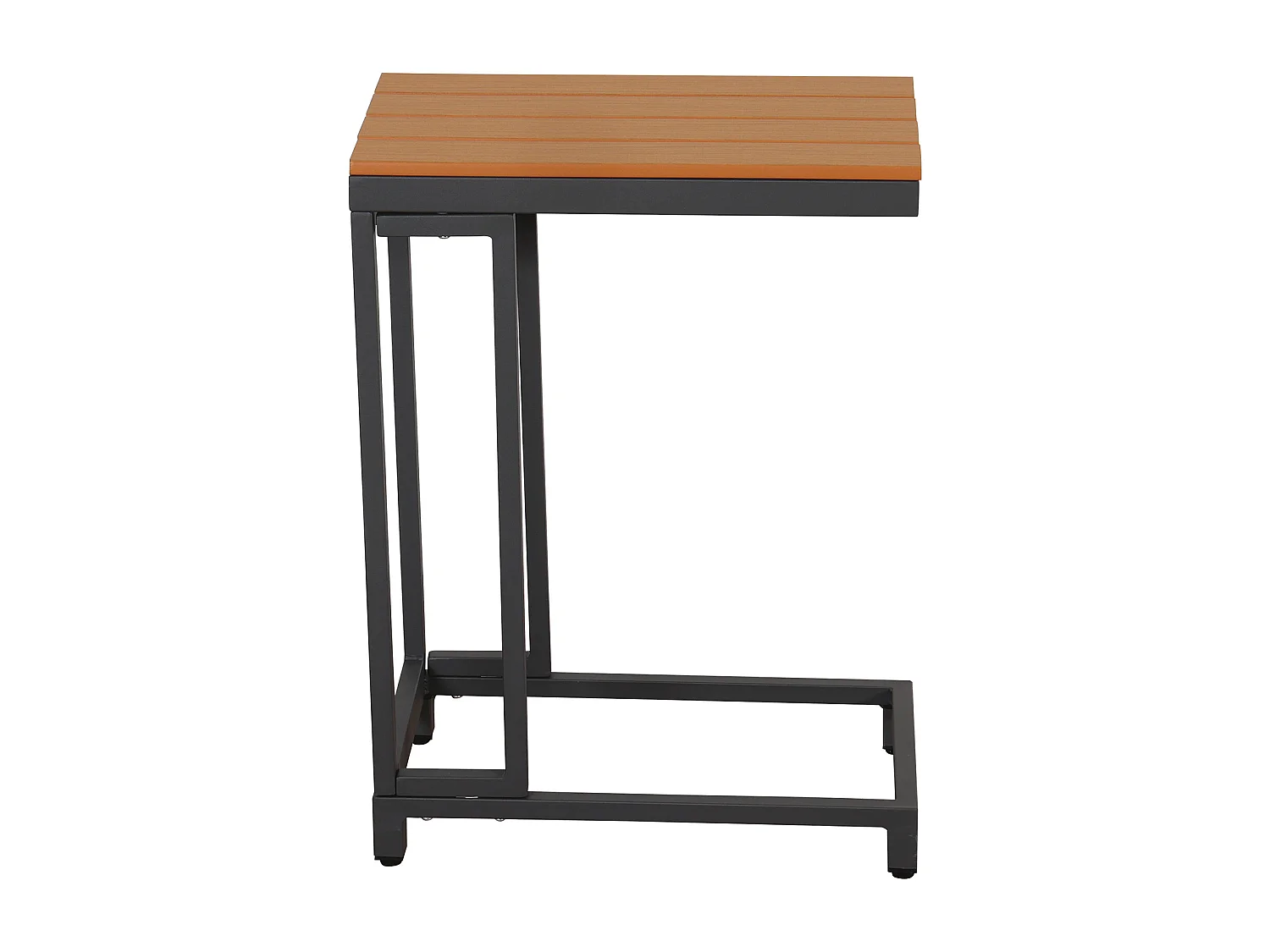 Salotto da giardino - 4 posti - in acciaio zincato - divano ad angolo - 1 tavolino aggiuntivo - 1 sgabello - piano in legno plastico - Grigio