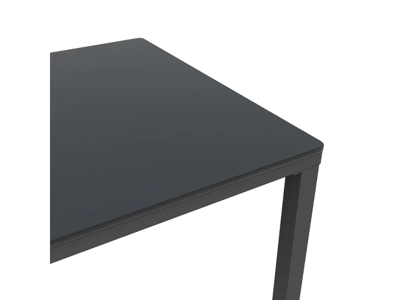 Salon de jardin en fer galvanisé 4 places - 2 canapés, 1 tables basse en verre trempé - avec coussins - Gris