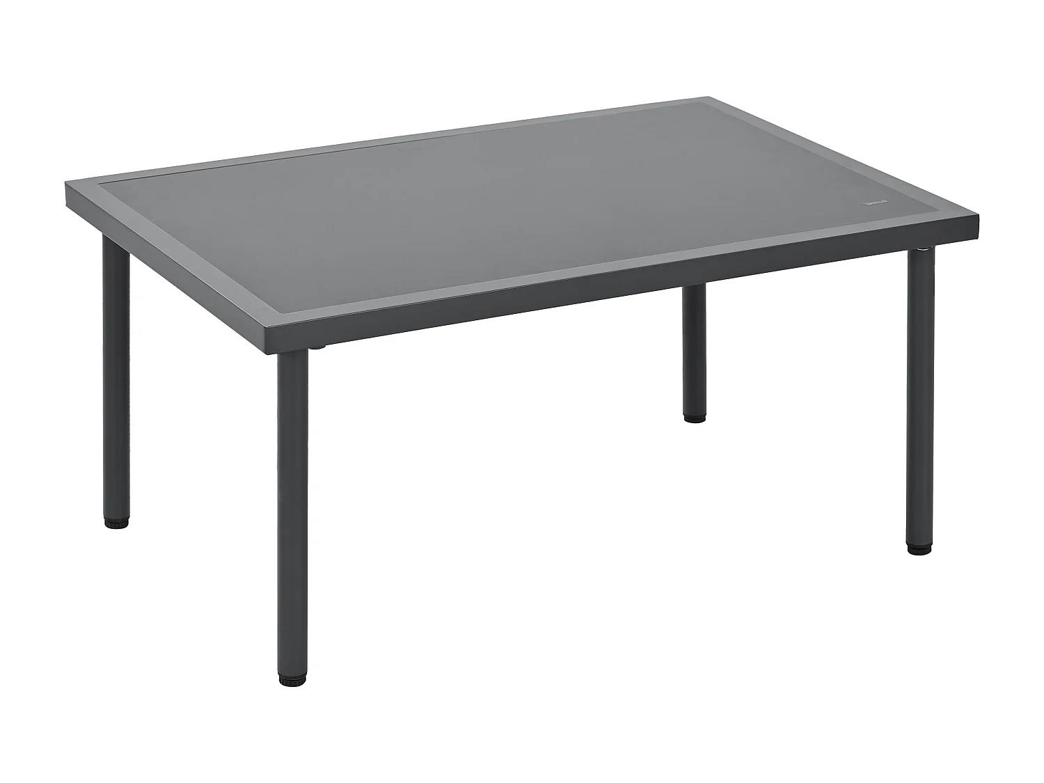 Tuinsalon - ensemble van tuinliegestoelen - 5 plaatsen - in verzinkt ijzer - canapé - 1 lage tafel - tafelplaat van glas - 2 fauteuils - Grijs