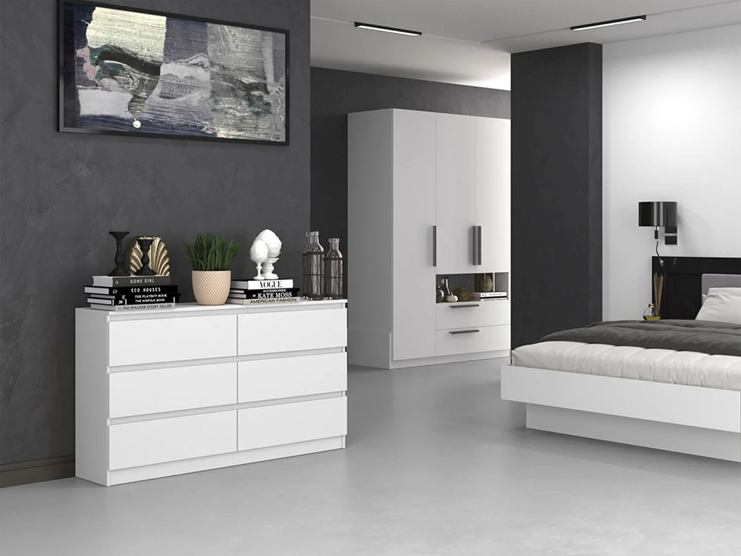 Zesladenkast - 138 cm - wit - MALWA