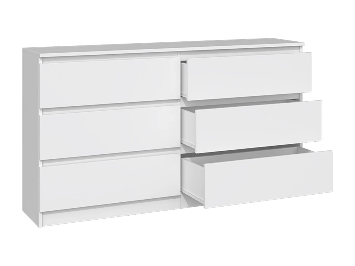 Zesladenkast - 138 cm - wit - MALWA