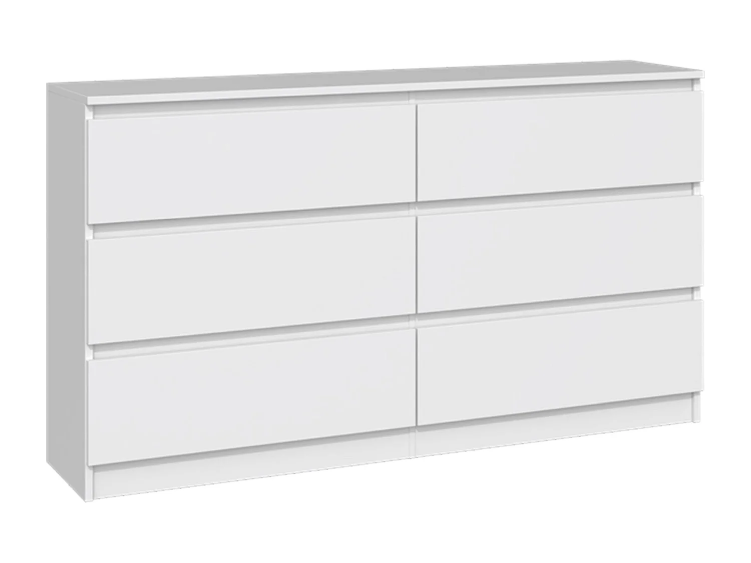 Commode à six tiroirs - 138 cm - blanc - MALWA