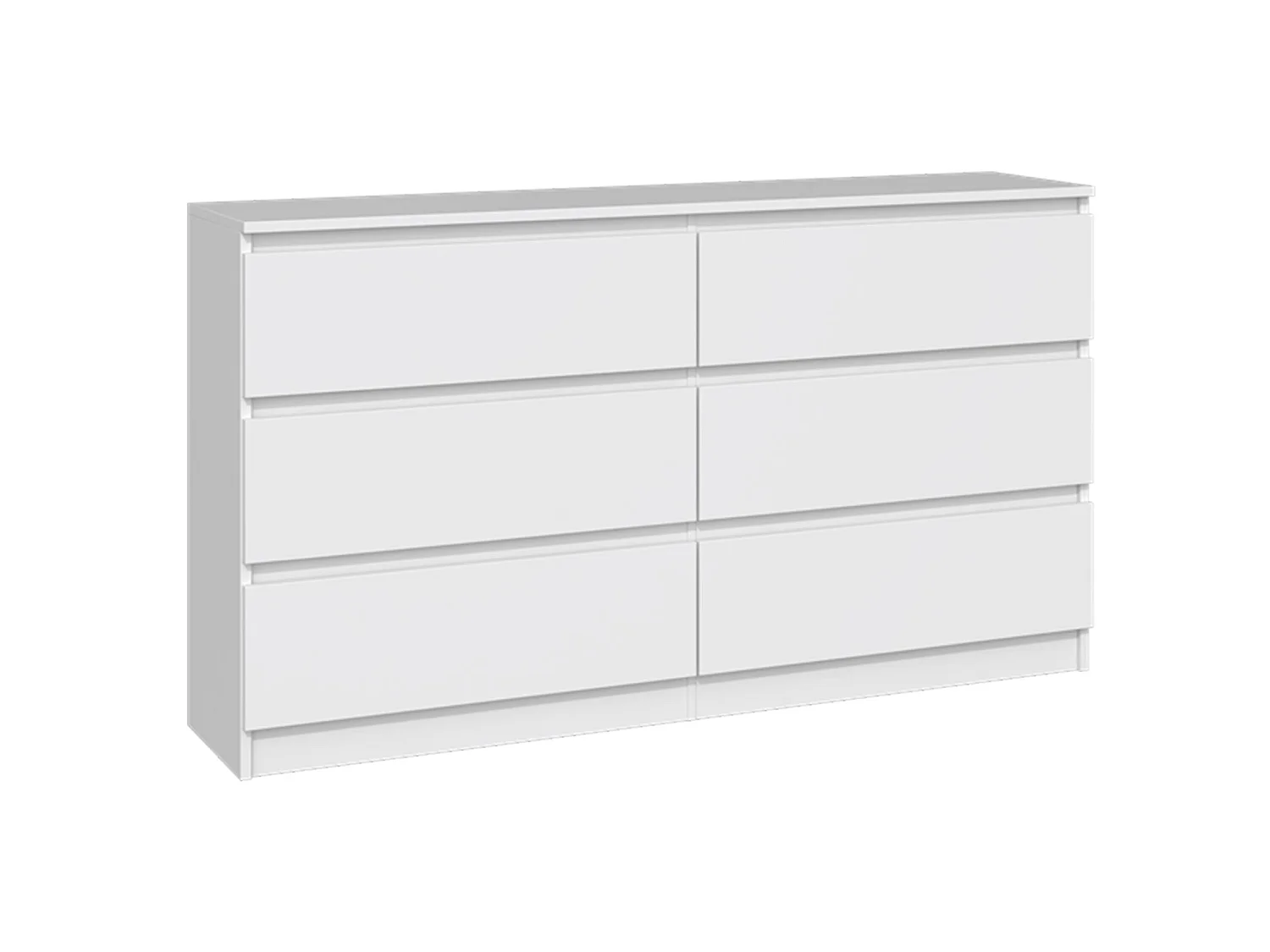Commode à six tiroirs - 138 cm - blanc - MALWA