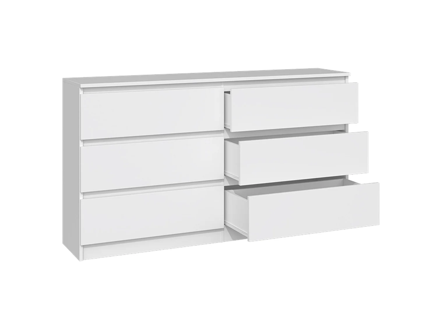 Commode à six tiroirs - 138 cm - blanc - MALWA